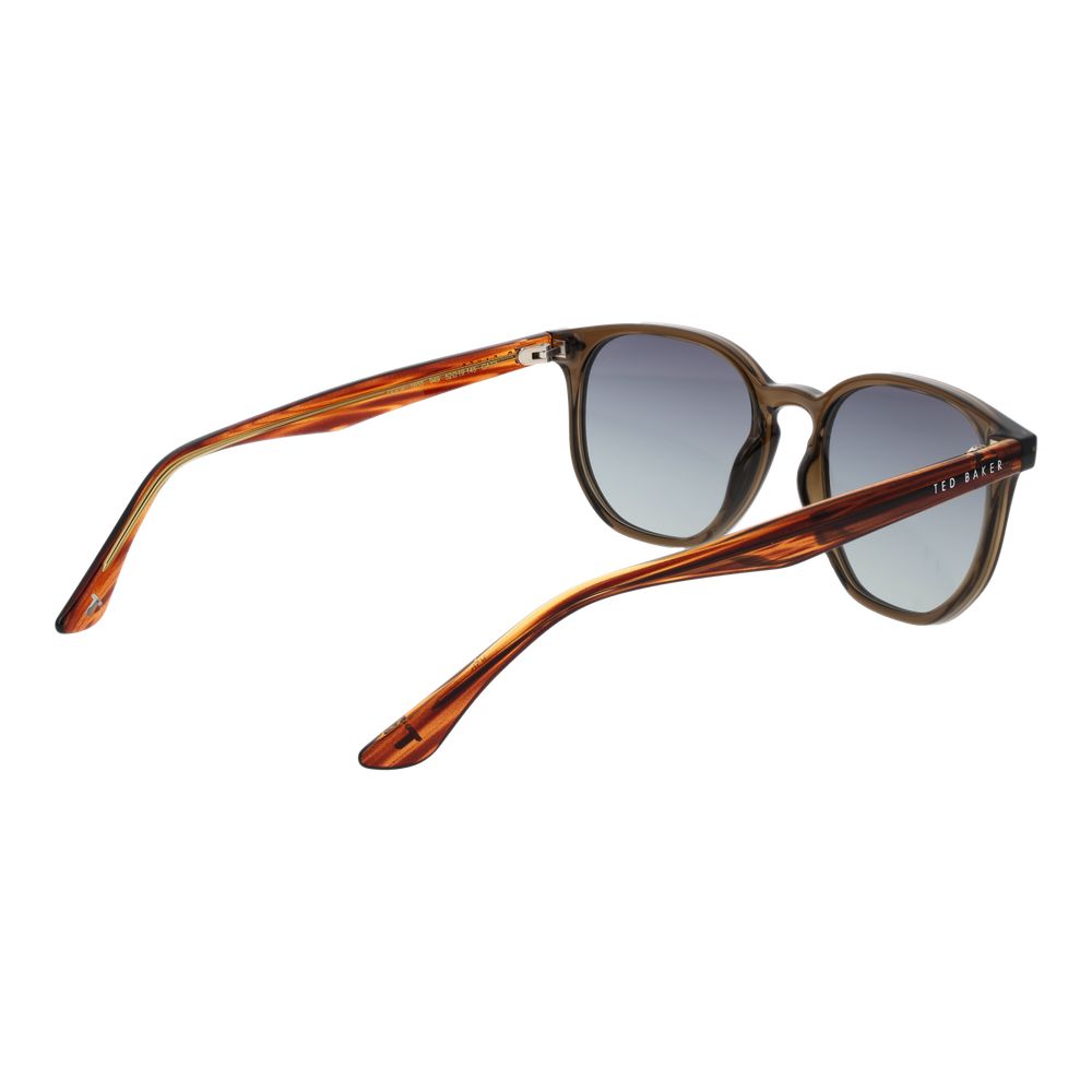 Ted Baker Men’s Sunglasses – Brown Round Frame, Blue Gradient Lenses
