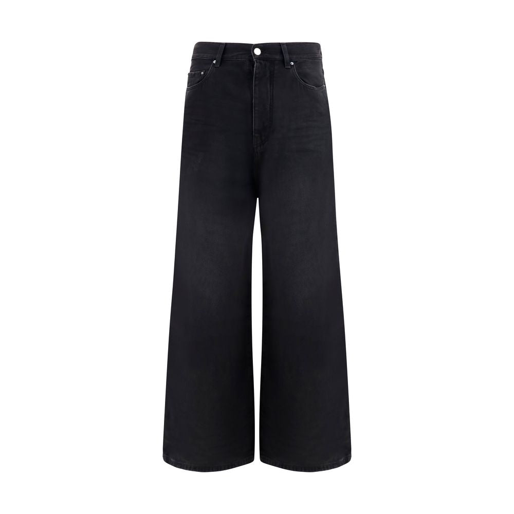 Amiri Black Cotton Wide-Leg Jeans Denim