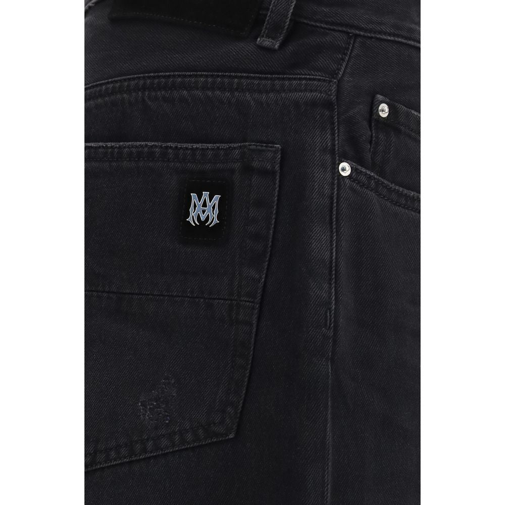 Amiri Black Cotton Wide-Leg Jeans Denim