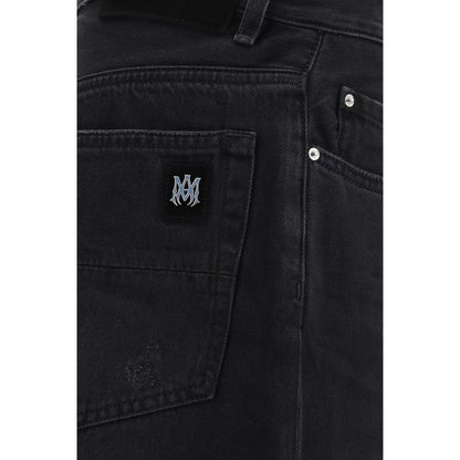 Amiri Black Cotton Wide-Leg Jeans Denim
