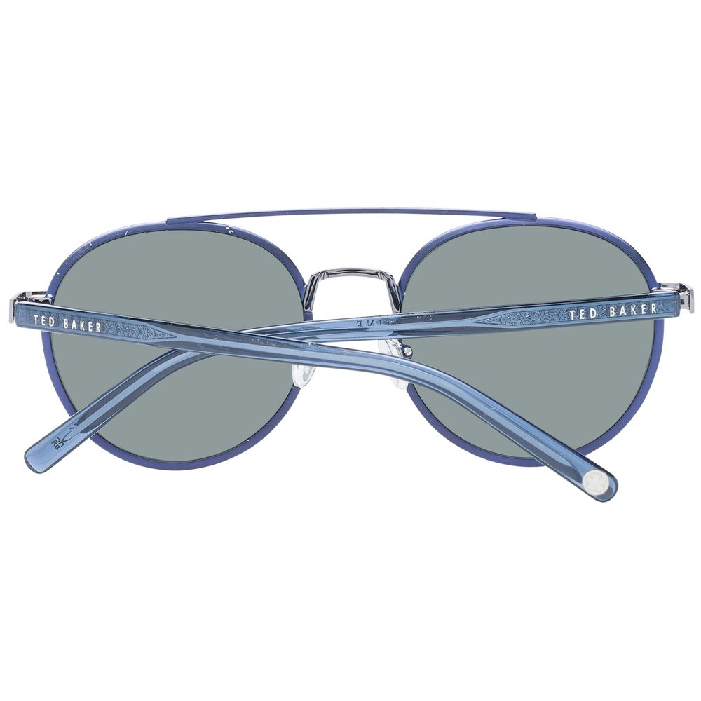 Ted Baker Men’s Sunglasses – Blue Metal Aviator Frame, Green Lenses
