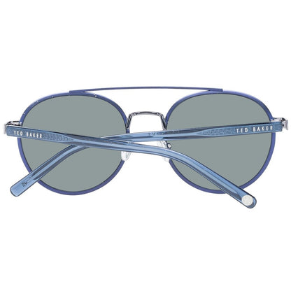 Ted Baker Men’s Sunglasses – Blue Metal Aviator Frame, Green Lenses