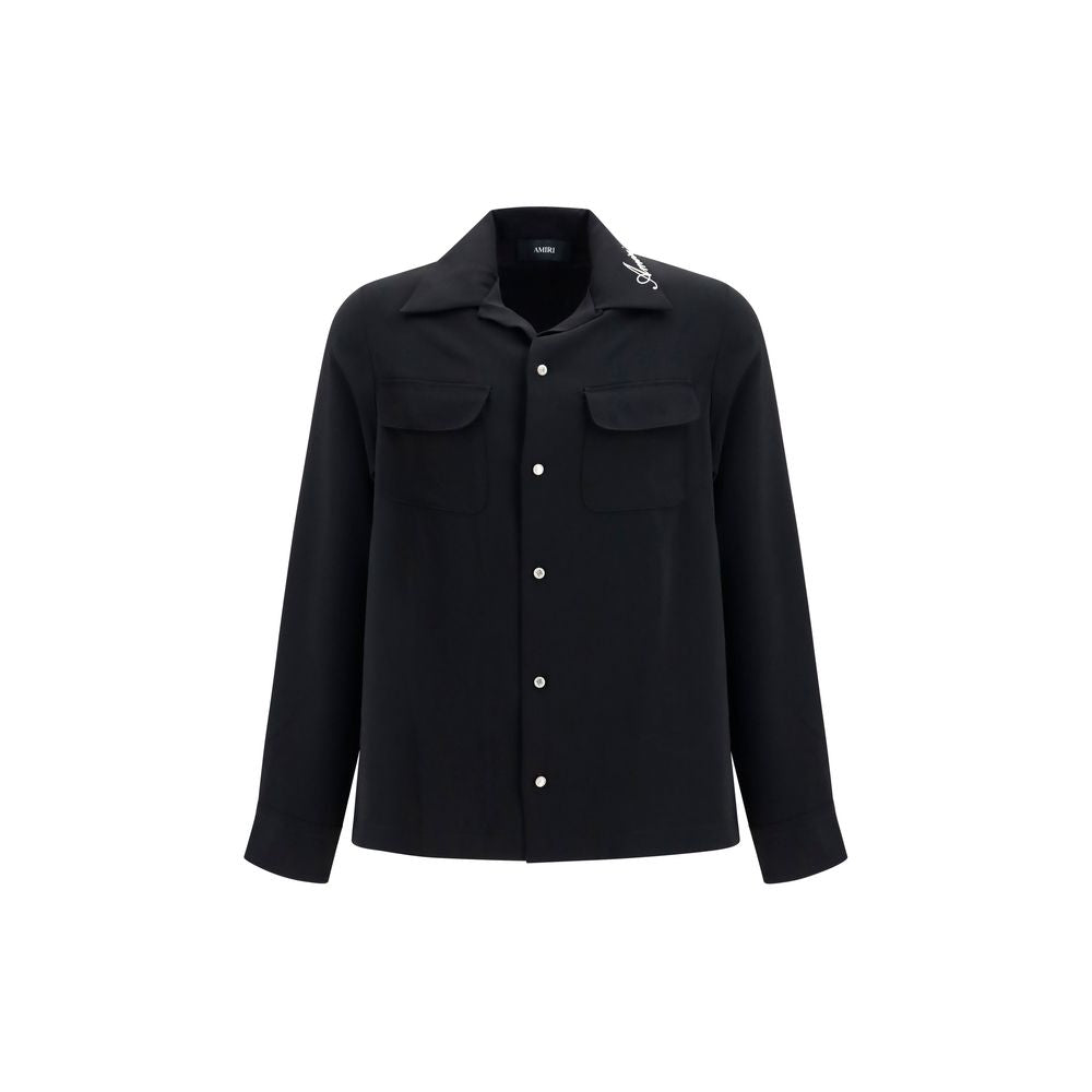 Amiri Black Polyester Rounded Pocket Shirt