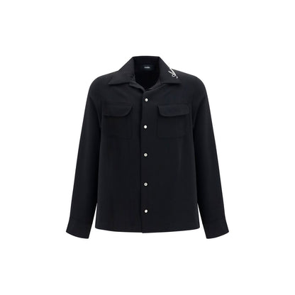 Amiri Black Polyester Rounded Pocket Shirt
