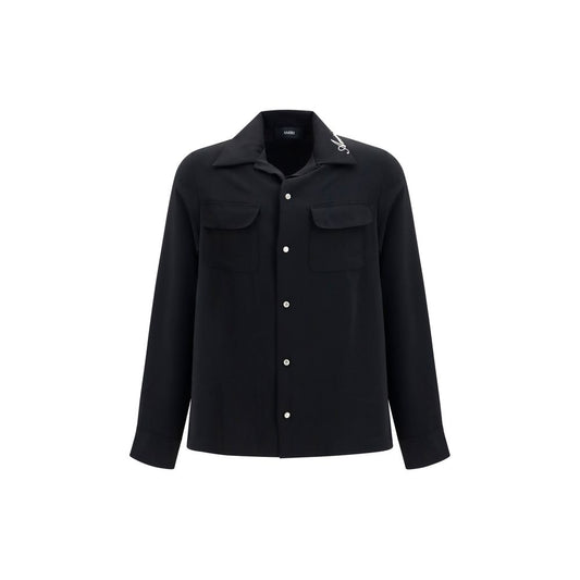 Amiri Black Polyester Rounded Pocket Shirt