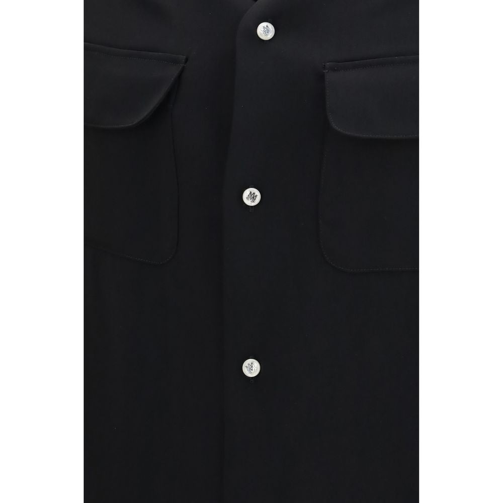 Amiri Black Polyester Rounded Pocket Shirt