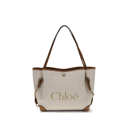 Chloé Beige Cotton Canvas Clover Tote Bag
