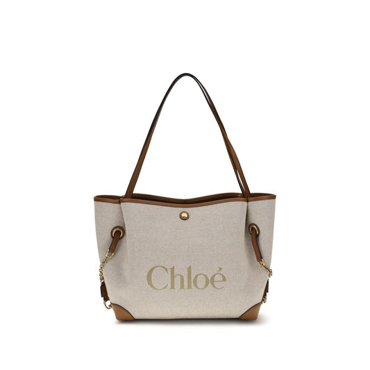 Chloé Beige Cotton Canvas Clover Tote Bag