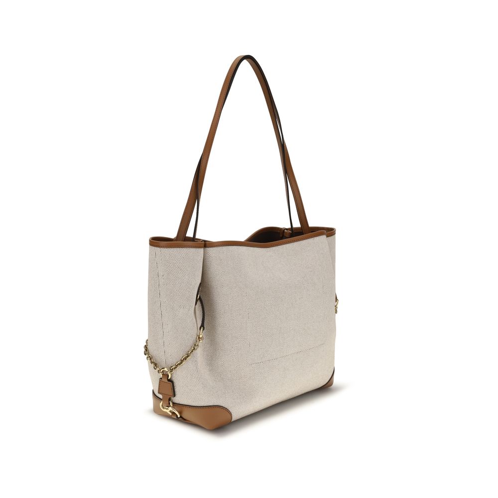 Chloé Beige Cotton Canvas Clover Tote Bag