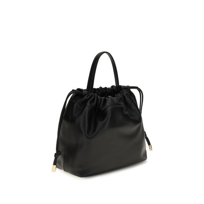 Chloé Black Lamb Leather Icons Mini Drawstring Shoulder Bag