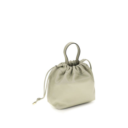 Chloé Gray Lamb Leather Icons Mini Drawstring Shoulder Bag