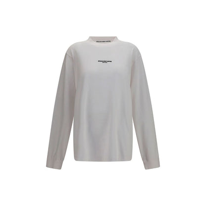 Alexander Wang White Cotton Long Sleeve Logo T-Shirt