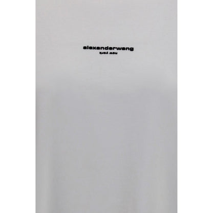 Alexander Wang White Cotton Long Sleeve Logo T-Shirt