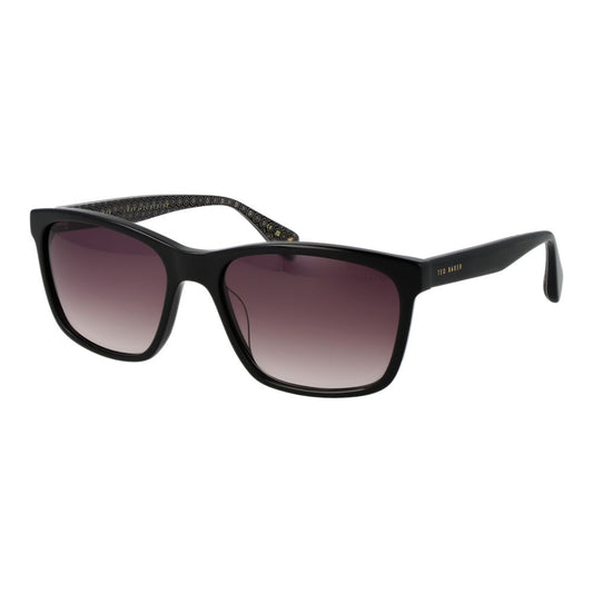 Ted Baker Men’s Sunglasses – Black Rectangle Frame, Purple Gradient Lenses