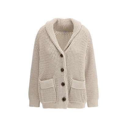 Brunello Cucinelli Beige Cotton Cardigan - Women's M