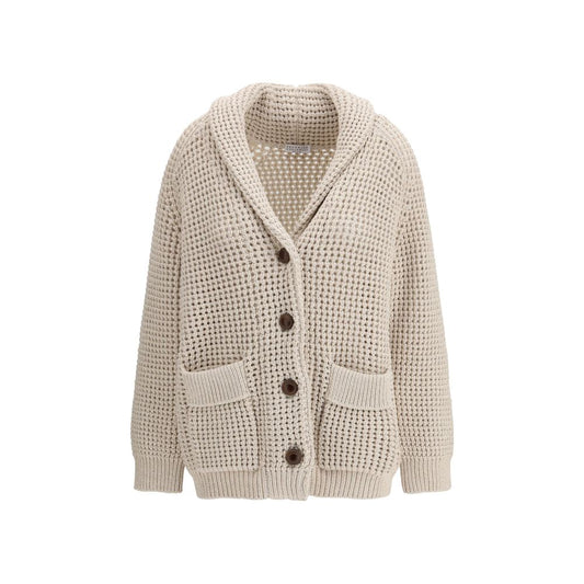 Brunello Cucinelli Beige Cotton Cardigan - Women's M