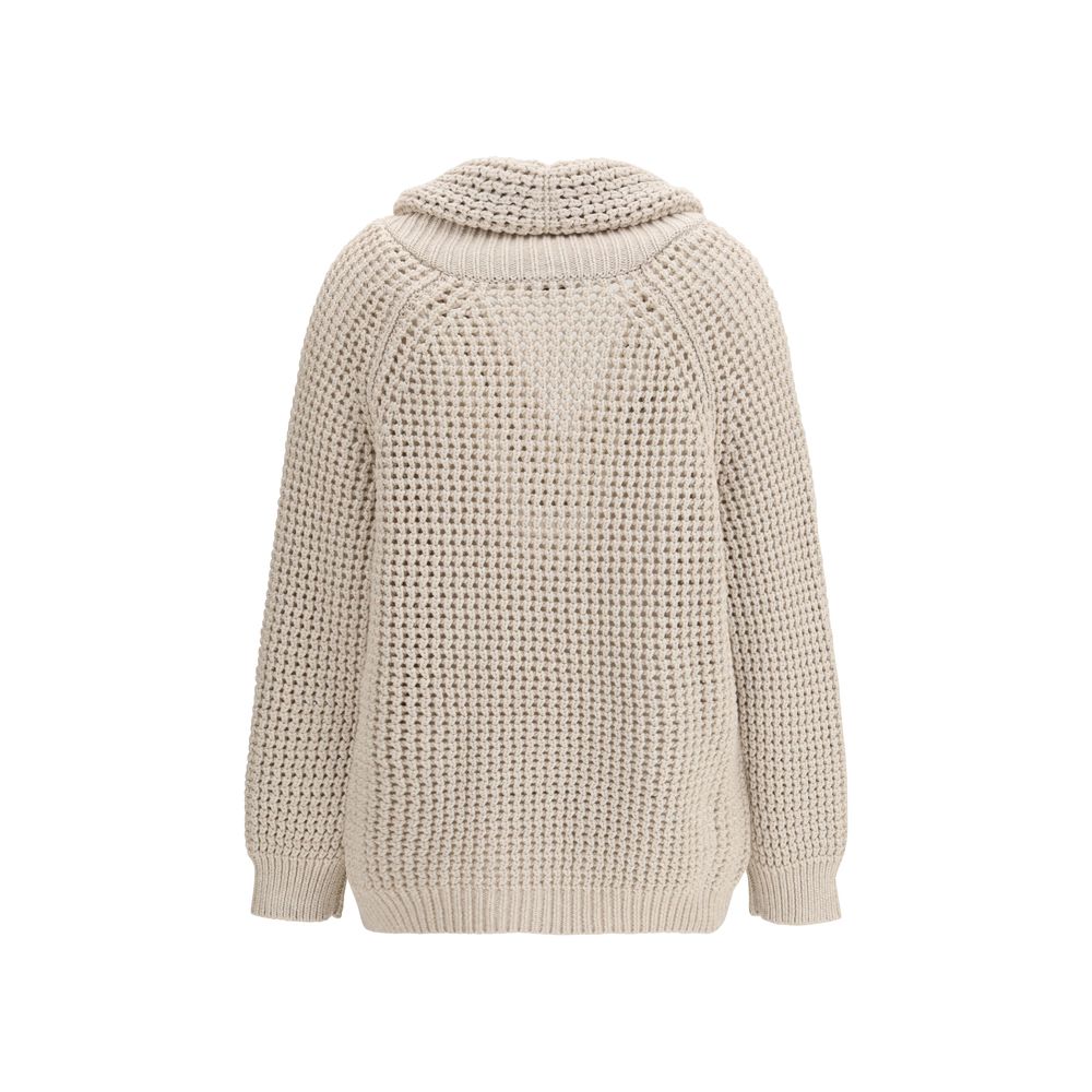 Brunello Cucinelli Beige Cotton Cardigan - Women's M