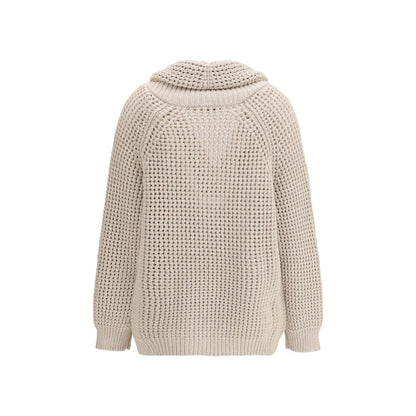 Brunello Cucinelli Beige Cotton Cardigan - Women's M
