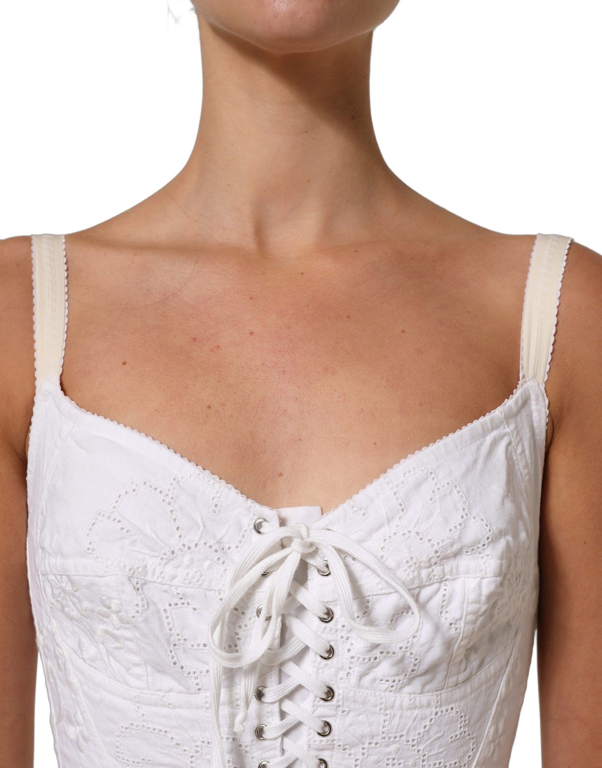 Dolce & Gabbana Black Cotton Corset Style Fitted Mini Dress