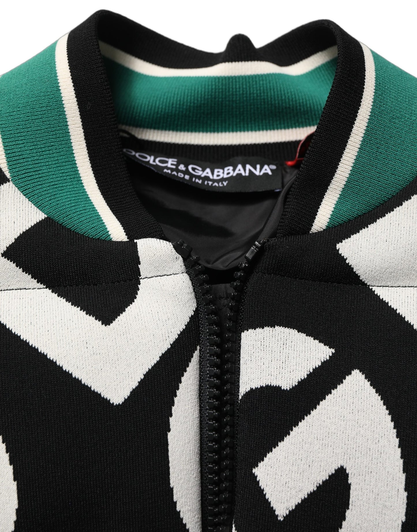 Dolce & Gabbana Multicolor All-Over Logo Full Zip Bomber Jacket