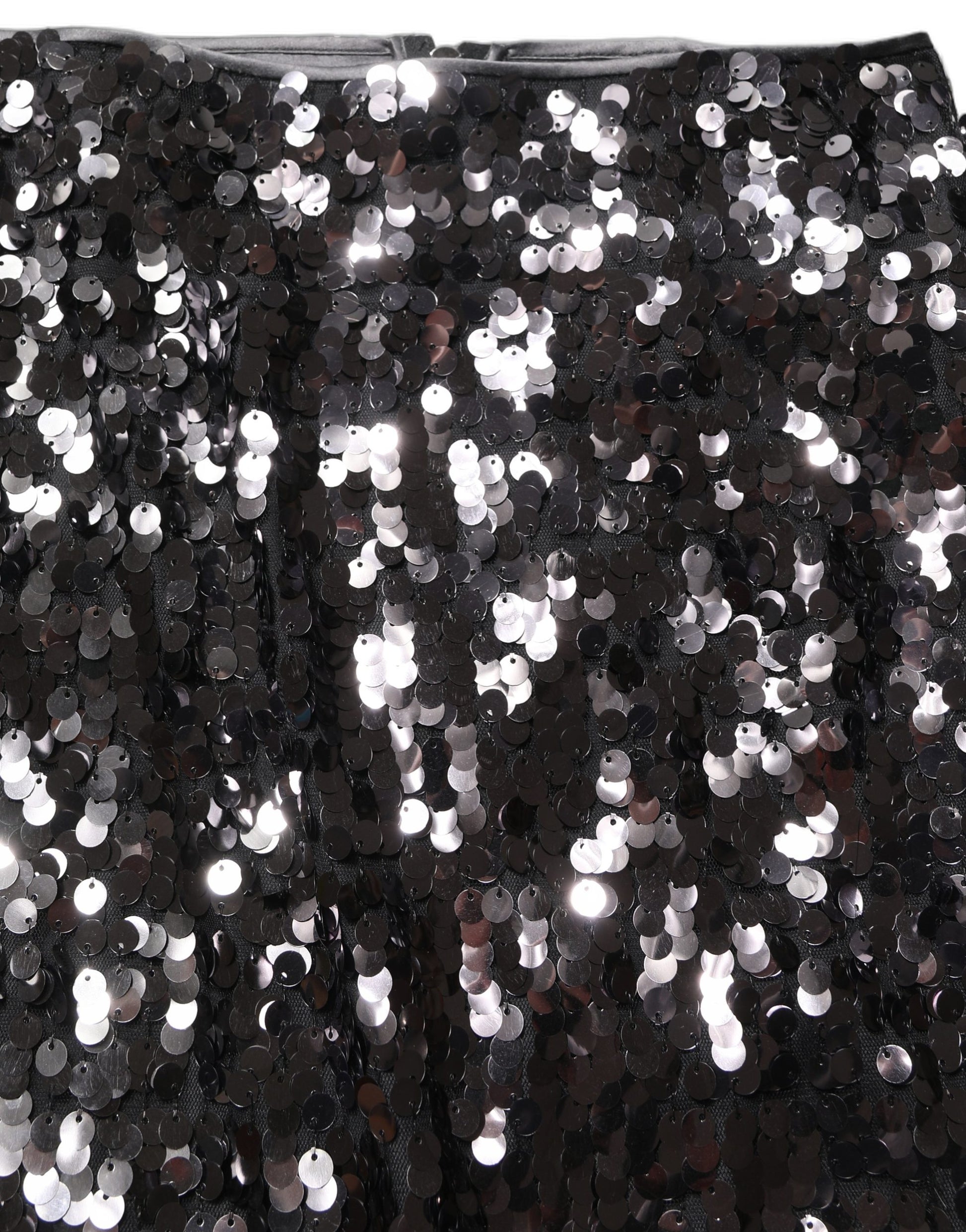 Dolce & Gabbana Brown Sequinned Embellished Pencil Cut Skirt