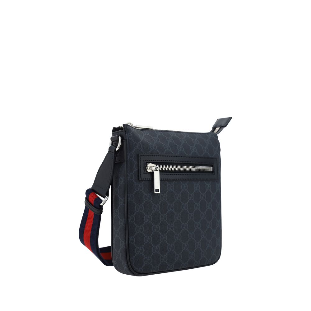 Gucci Black GG Messenger Bag in Small