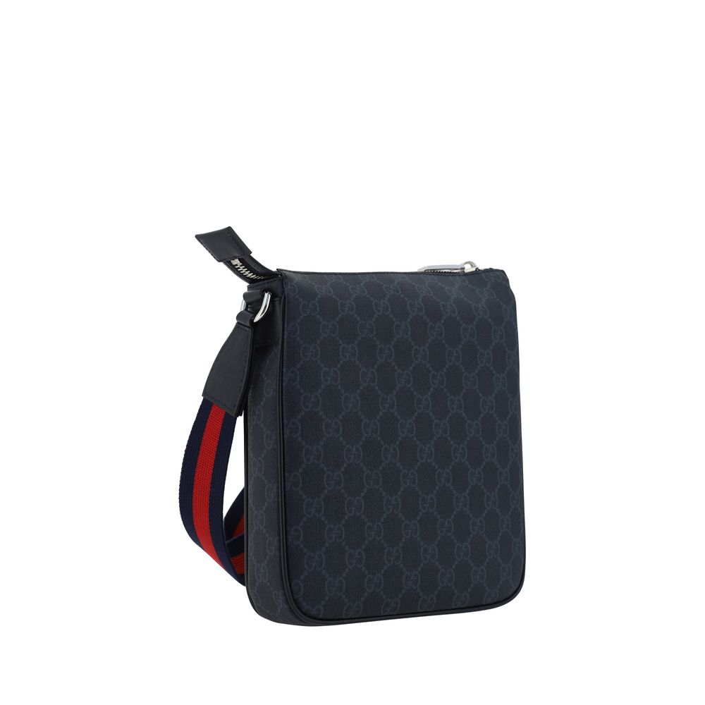Gucci Black GG Messenger Bag in Small