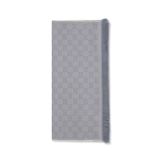 Gucci Gray GG Supreme Wool Scarf
