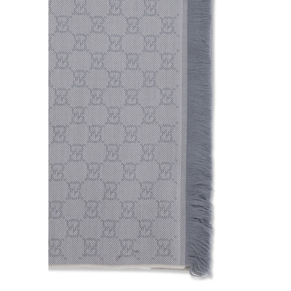 Gucci Gray GG Supreme Wool Scarf