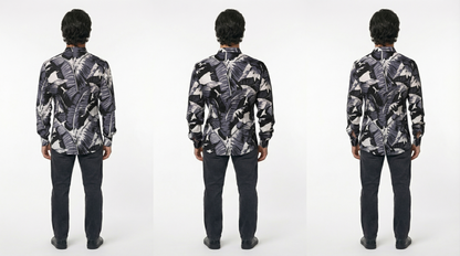 Dolce & Gabbana Multicolor GOLD Line Cotton Banana Leaf Print Shirt