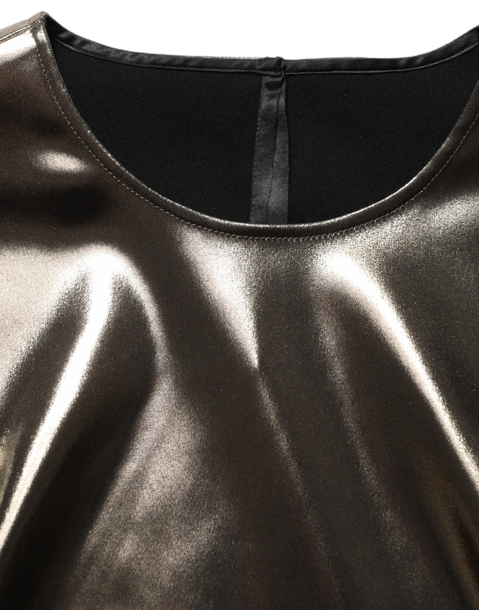 Dolce & Gabbana Metallic Bronze Roundneck Sleeveless Tank Top