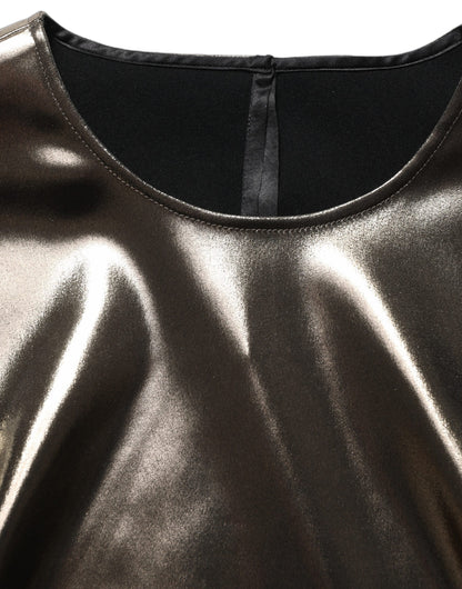 Dolce & Gabbana Metallic Bronze Roundneck Sleeveless Tank Top