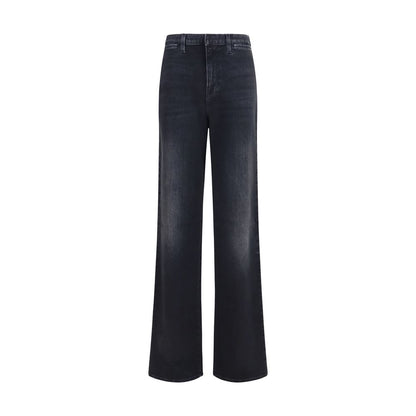 Gucci Black Cotton Straight-Leg Web Stripe Stretch Jeans