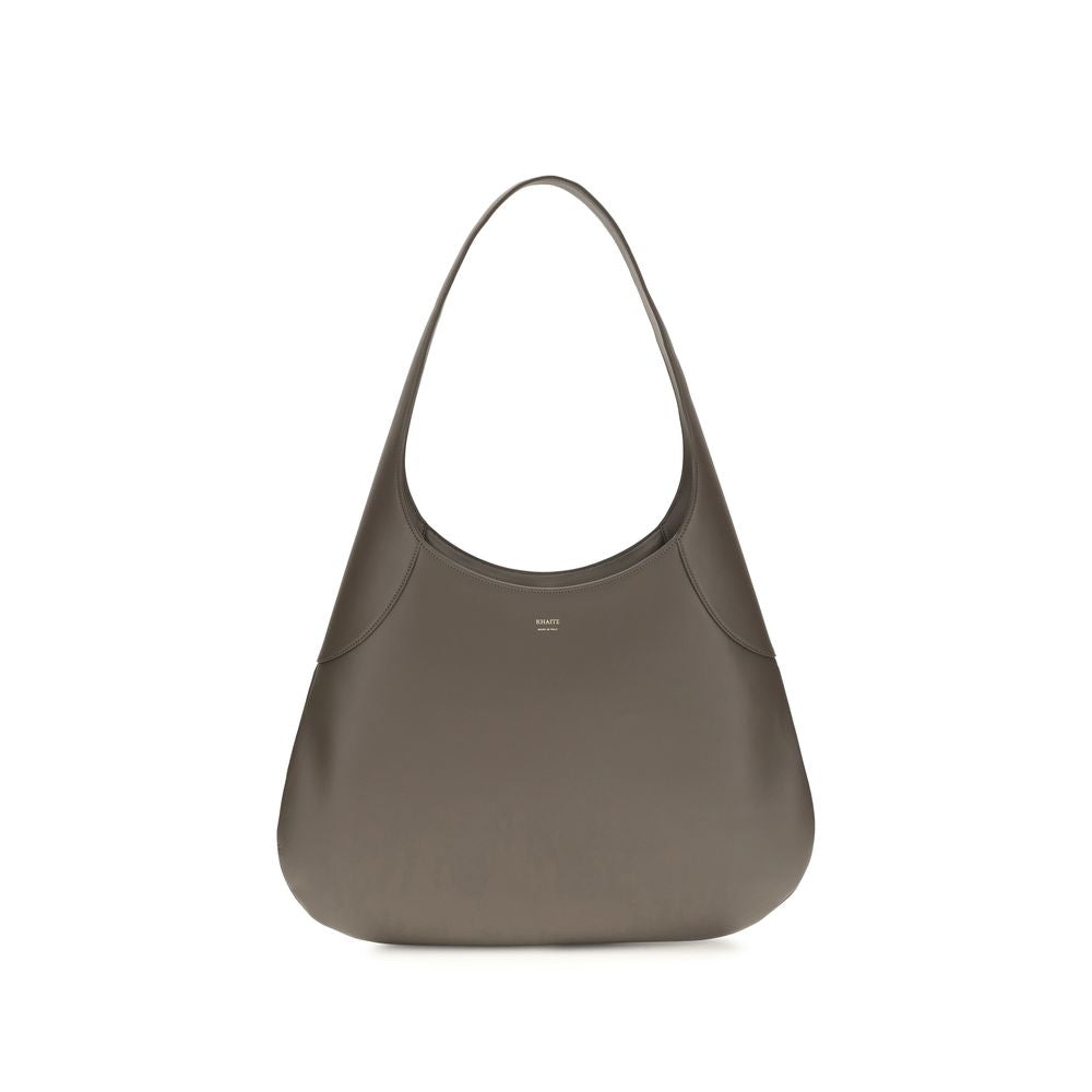 Khaite Gray Calf Leather Bos Taurus Joan Hobo Shoulder Bag