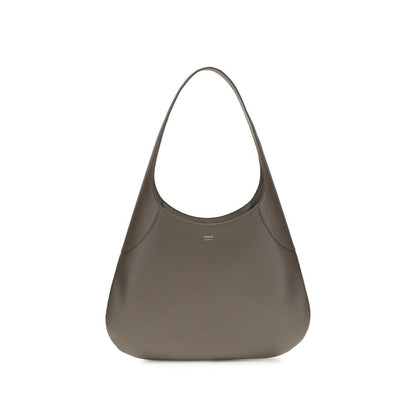 Khaite Gray Calf Leather Bos Taurus Joan Hobo Shoulder Bag