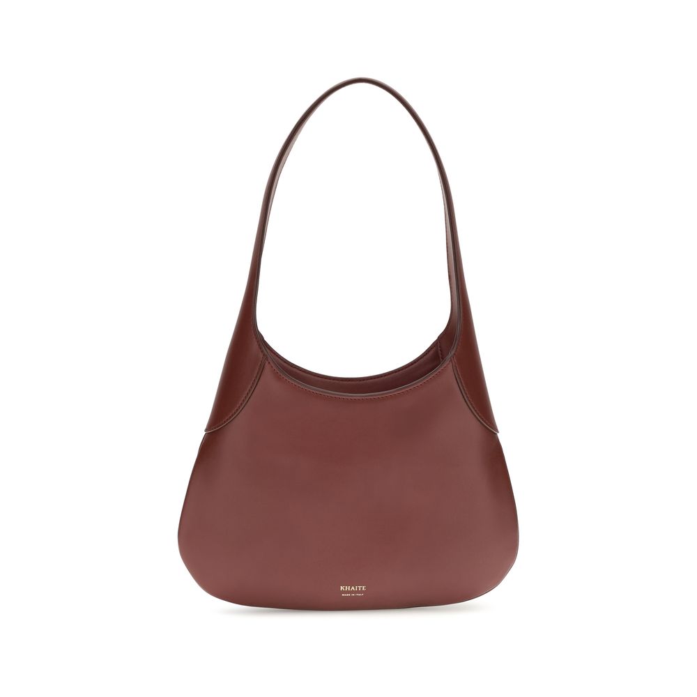 Khaite Bordeaux Calf Leather Bos Taurus Joan Hobo Shoulder Bag