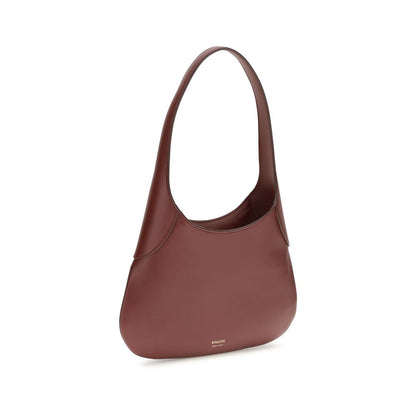 Khaite Bordeaux Calf Leather Bos Taurus Joan Hobo Shoulder Bag