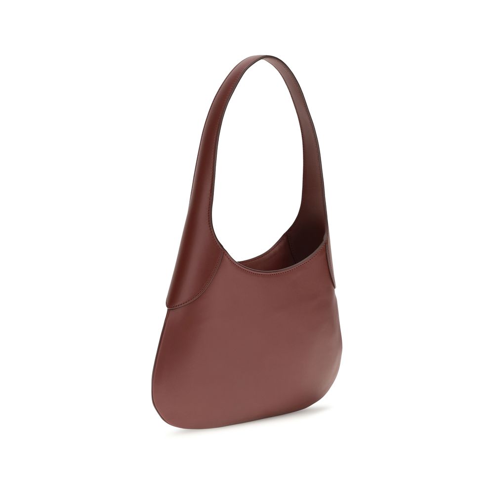 Khaite Bordeaux Calf Leather Bos Taurus Joan Hobo Shoulder Bag
