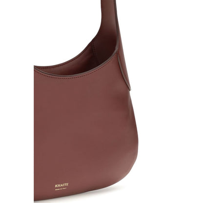 Khaite Bordeaux Calf Leather Bos Taurus Joan Hobo Shoulder Bag