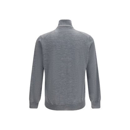Brunello Cucinelli Gray Wool Turtleneck Jumper