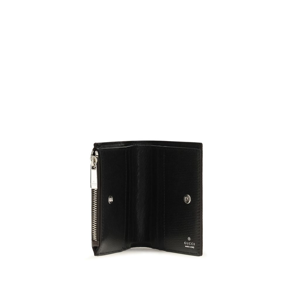 Gucci Black GG Wallet with Plaque