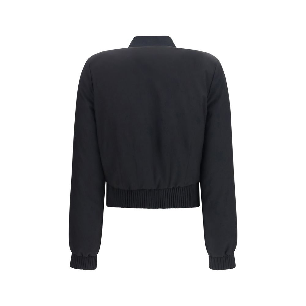 Alexander McQueen Black Buttoned Bomber Jacket