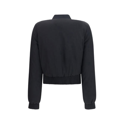 Alexander McQueen Black Buttoned Bomber Jacket