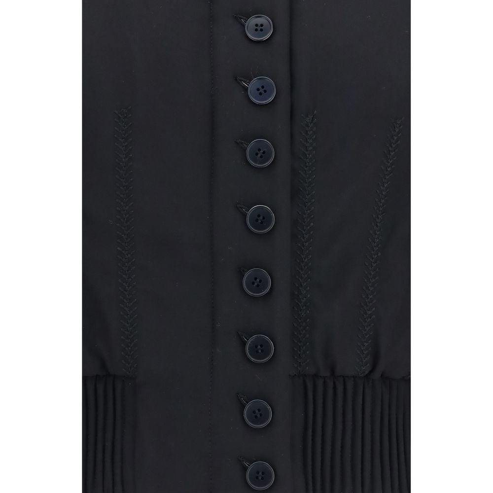 Alexander McQueen Black Buttoned Bomber Jacket