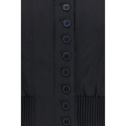 Alexander McQueen Black Buttoned Bomber Jacket