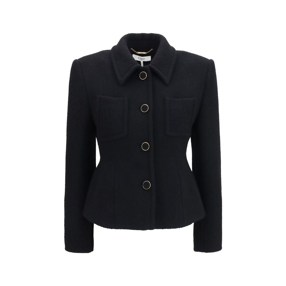 Chloé Black Wool Cropped Blazer