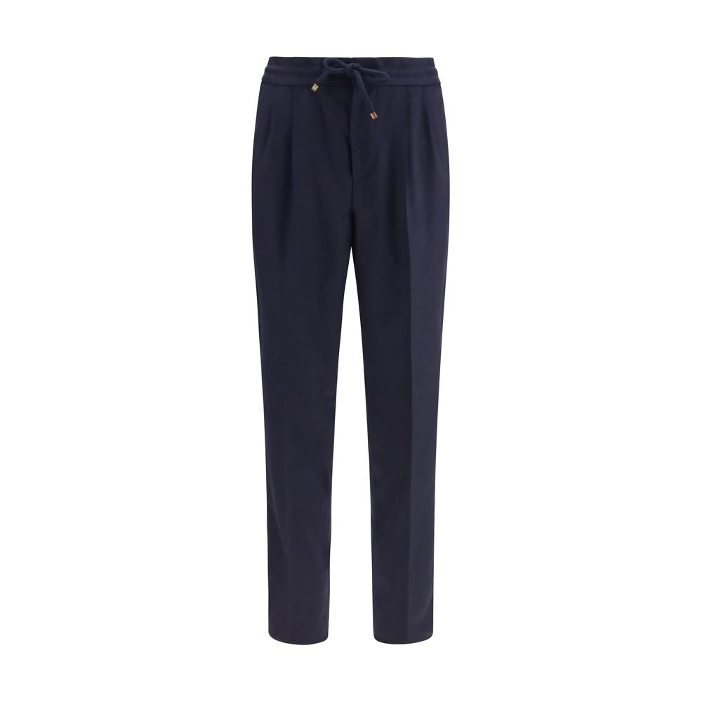 Brunello Cucinelli Blue Virgin Wool Casual Pants