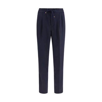 Brunello Cucinelli Blue Virgin Wool Casual Pants