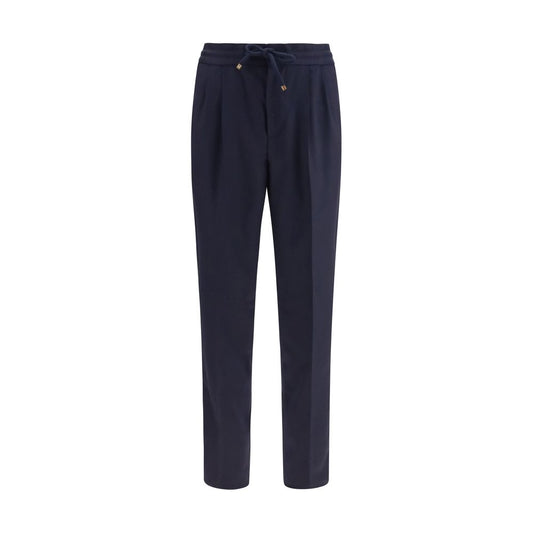 Brunello Cucinelli Blue Virgin Wool Casual Pants
