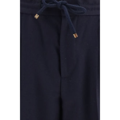 Brunello Cucinelli Blue Virgin Wool Casual Pants
